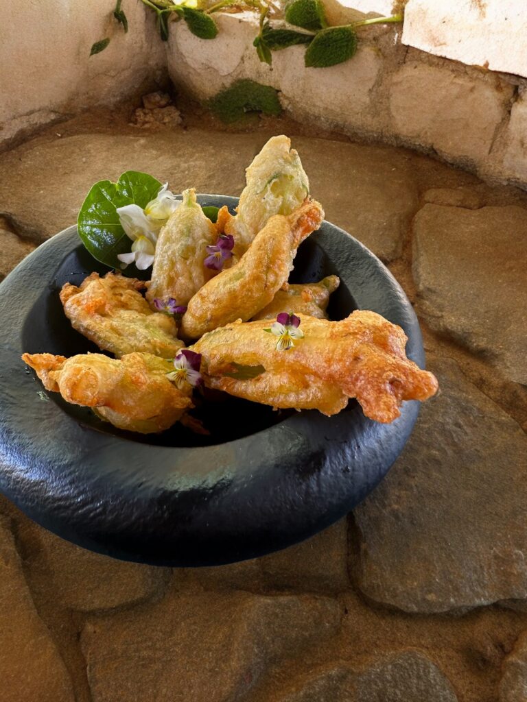 Fleurs de courgettes en tempura