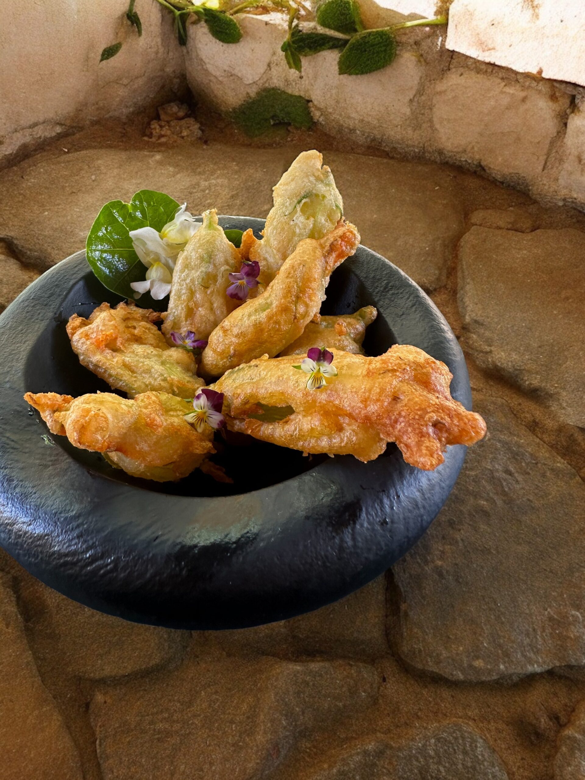 Fleurs de courgettes en tempura