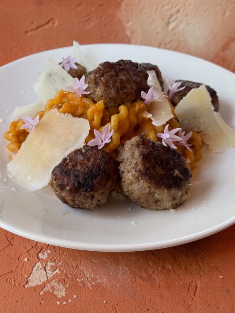 Boulettes de bison et fusilli lunghi