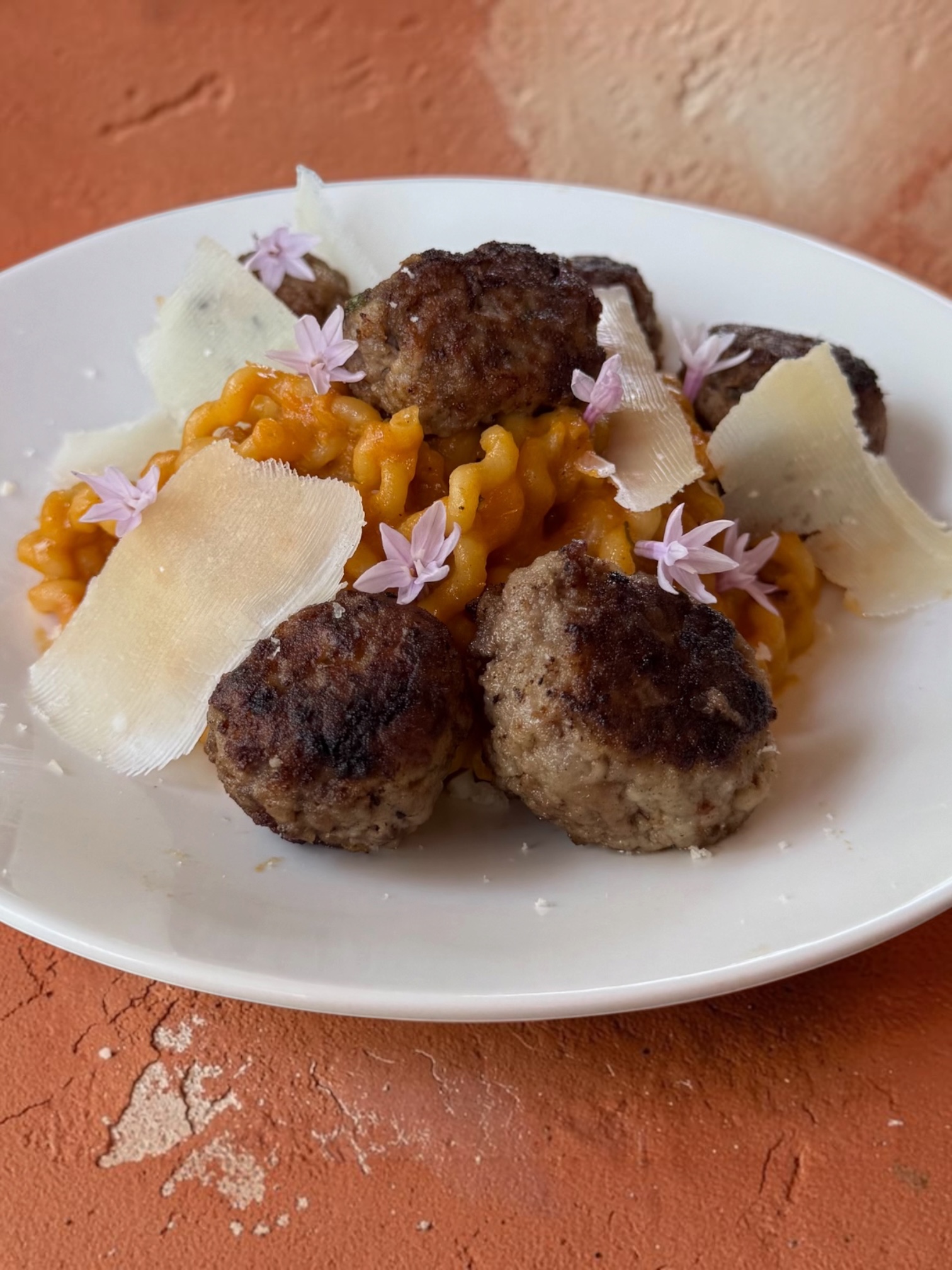 Boulettes de bison et fusilli lunghi
