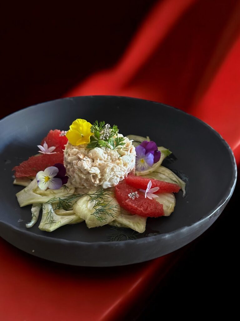 Salade de crabe et foie de lotte