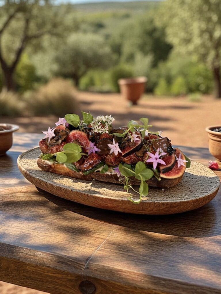 Tartine de brie à la truffe et figues