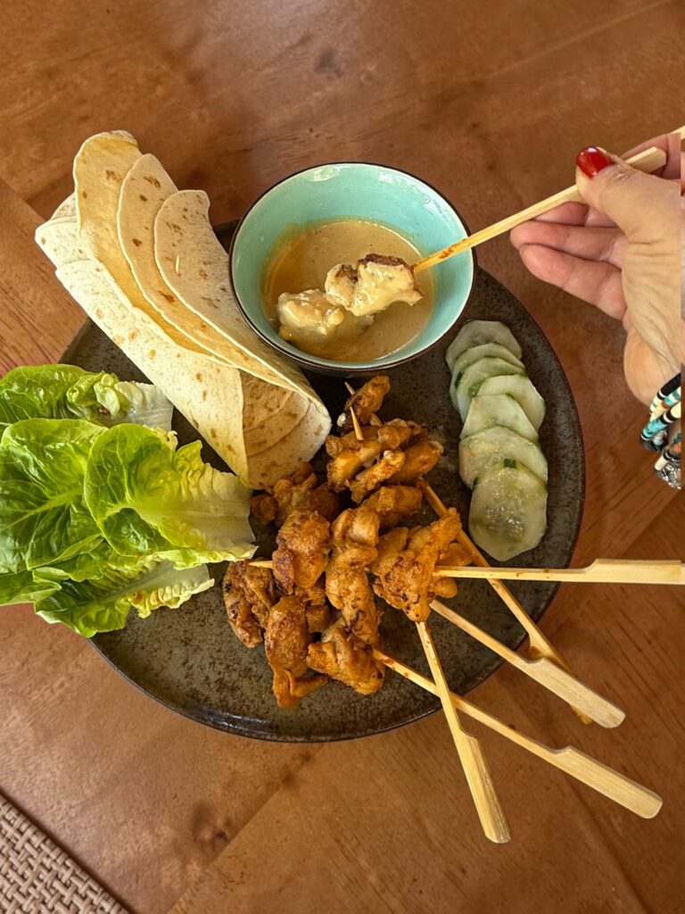 Brochettes de poulet au saté
